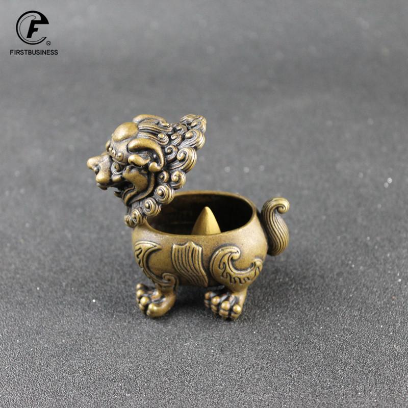 Retro copper big lion Incense Burners animals Incense Holder Incense Burner Sandalwood Censer Home Office Decor Decoration Craft
