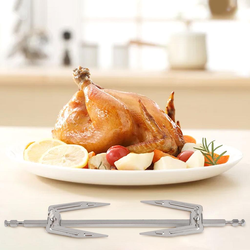 Stainless Steel Rotating Fork Component for Electric Oven and Air Fryer for Roasting Chicken Strips and Skewers