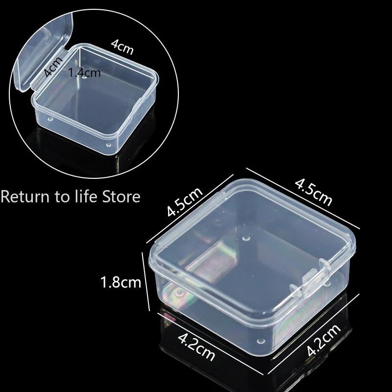 

PP Storage Box Mini Transparent Plastic Case Container Square Rectangle Packaging Box for Jewellry Beads Small Items