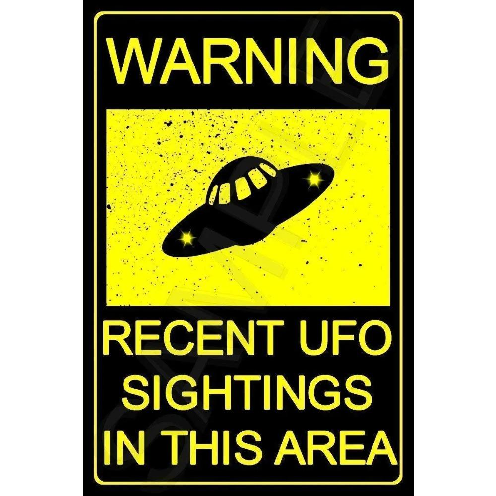 

UFO SIGHTINGS Sign - Made In USA All Weather Metal, 1PC Man Cave/Bar Funny Alien Area 51 Roswell Wall Decor Sign 20x30cm（7.8x11.8inch）