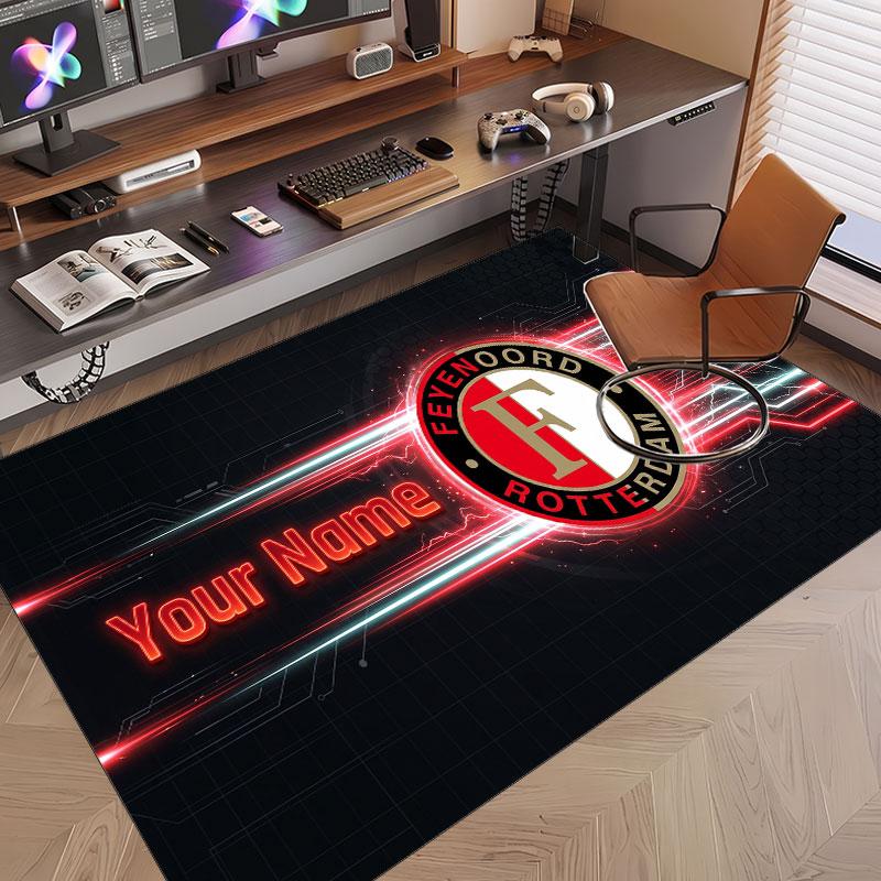 Tappeto Personalizzato Modello Feyenoord Stampa Nome Testo Morbido Antiscivolo Tappeto per Pavimento per Casa Decorazione Interna