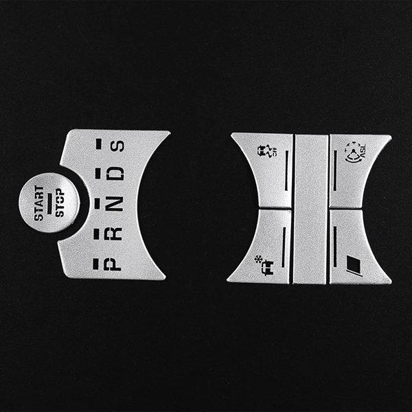 Jaguar XF Gear Shift Button Cover Stickers (7-Piece Set)