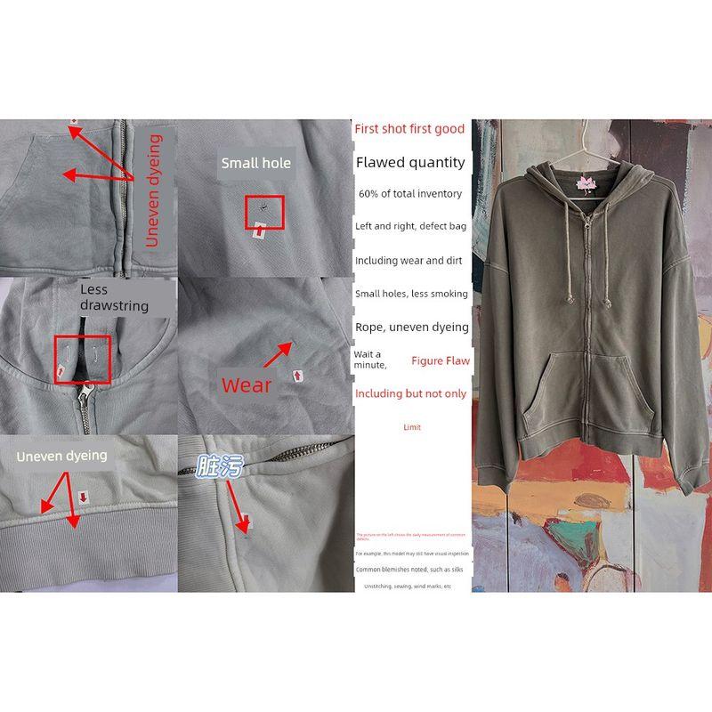 Foreign Trade Original Order Lim * E Women's Washed Old Sports Leisure Hoodie Hoodie Multi-Color 9083-401 1675