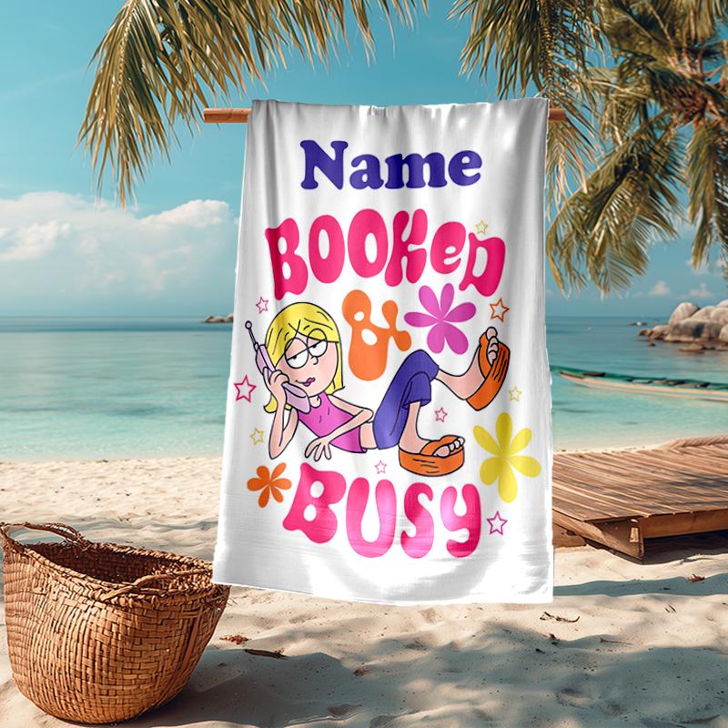 Custom Name Ultra-Soft Beach Towel with Lizzie McGuire Theme,Ideal for Pool - Camping, Diving - Perfect Travel Essential, Vibrant Beach Towel.