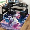 1pc Unicorn Rainbow Office Chair Mat - Anime Cartoon Design, Non-Slip Carpet for Home and Office Decor, Suitable for All Seasons.H019