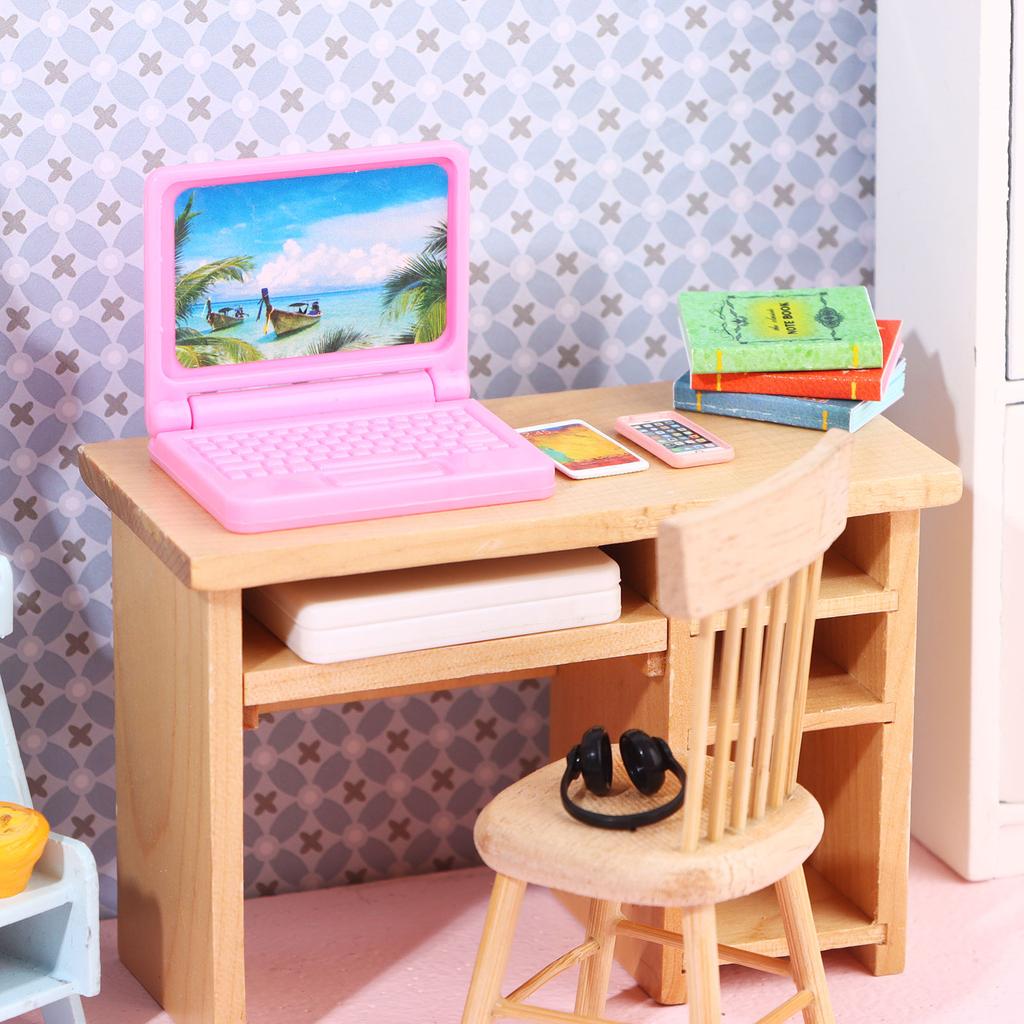 5 Pcs/Set Dollhouse Mini Laptops/Phone,Scene Miniatures Computers Toy Craft