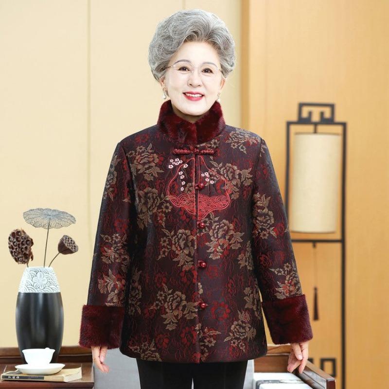 

Wife jacket velvet old thermal padded jacket new winter padded jacket thickened 1XL [recommended 80-50kg]