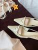 Sheepskin Version~ Naked Pink High Heels, Women's Pointed Heads, Thin Heels, Not Tired Feet, Bag Heads, Sandals, Summer Bows, Fairy Style