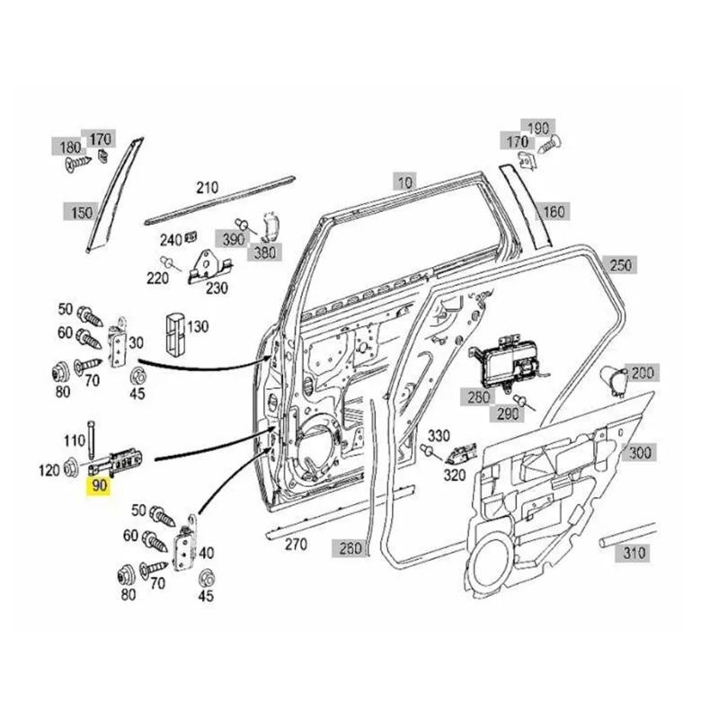 Car Door Stoppers Rear Door Check Strap Stopper Limiter Automotive Accessories for S211 E200 E220 Replace 2117300116