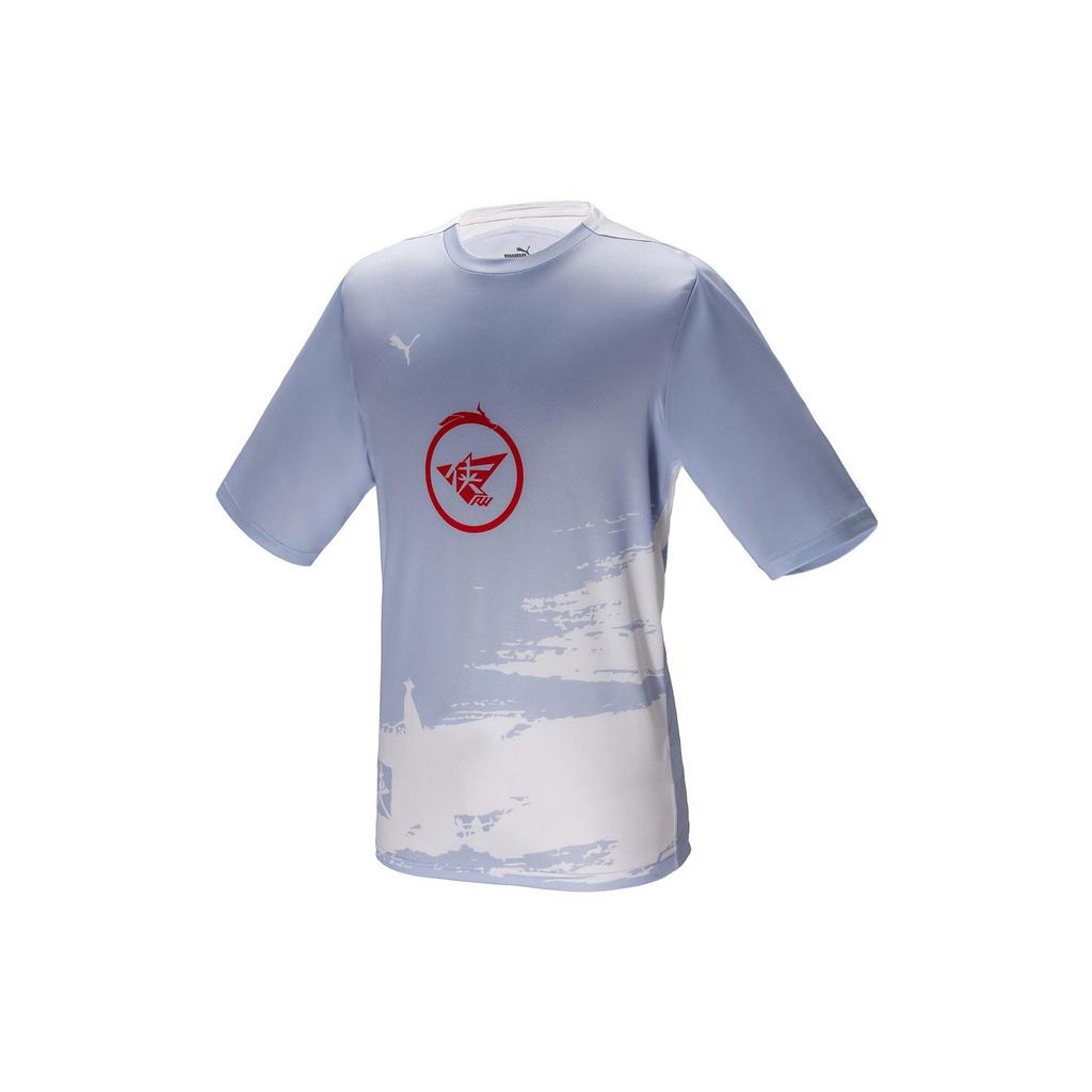 Puma Jednobarevné tričko s kulatým výstřihem, potiskem Kings Glory a logem týmu, s krátkým rukávem, unisex topy, modré 605762-11