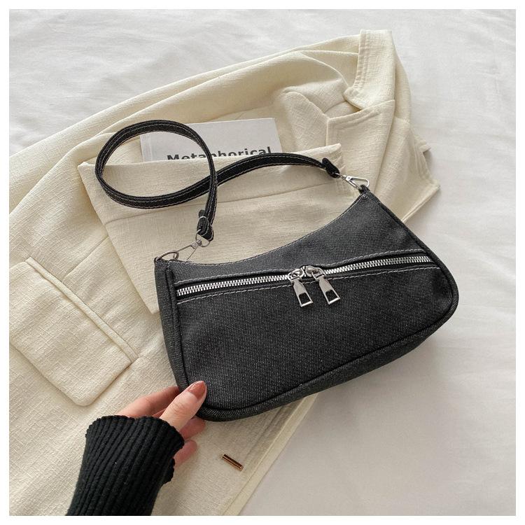 Summer Washed Denim Underarm Bag Texture Bag 2025 New Fashion Women's Bag Shoulder Bag Handbag