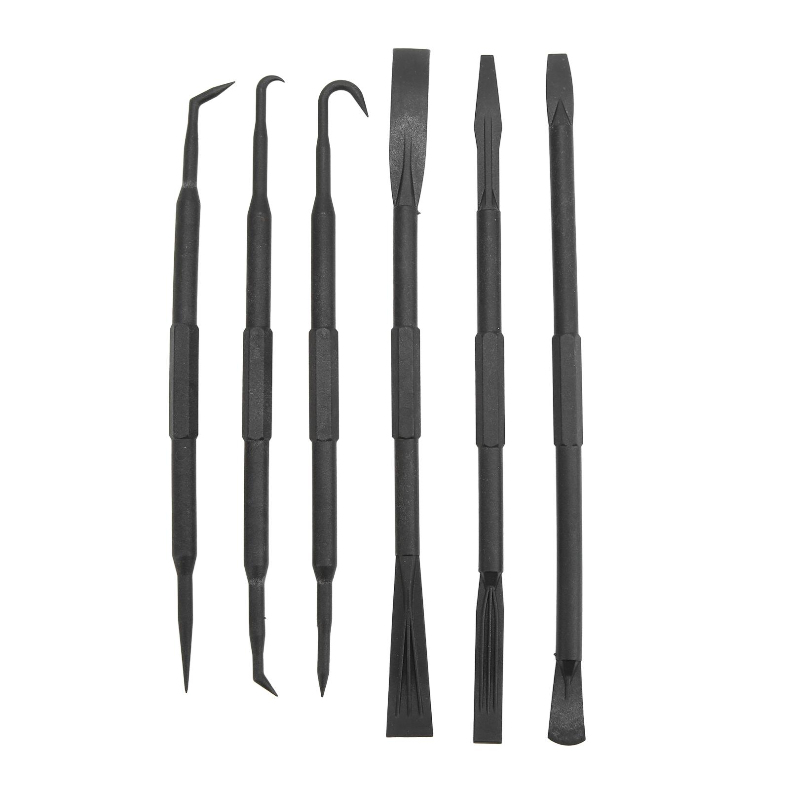 

6pcs Prying Bar Hook Set Double Ended Plastic Crowbar And Hook For Removing O Ring Sealing Accessories чорний