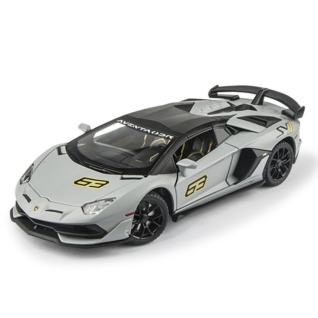 1/24 Lamborghinis Aventador SVJ63 Modelo em Liga Leve Carro Brinquedo Diecasts Fundição de Metal Som e Luz Carros Brinquedos para Crianças Veículo