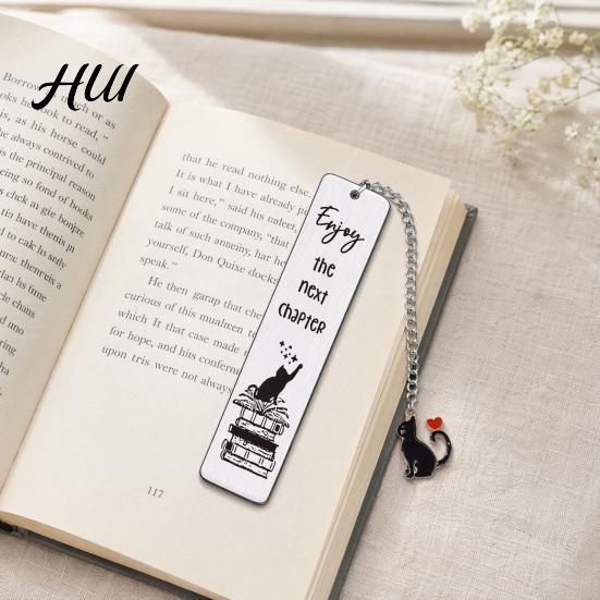 Funny Quote Bookmark Cute Cat Bookmark, Metal Page Marker with Creative Durable Quotes, Stainless Steel for Readers, Lover Gift Cartoon