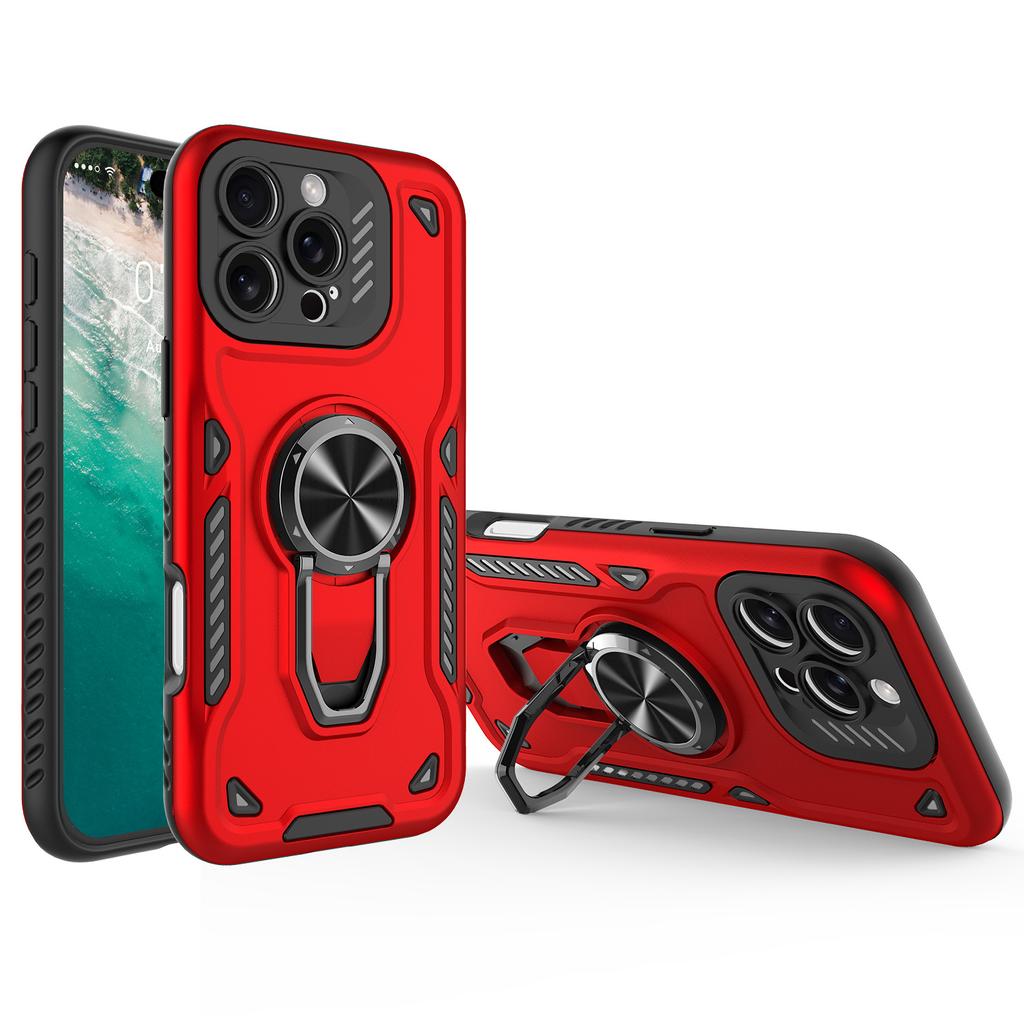 For iPhone 16 Pro Max Case with Kickstand Shockproof TPU+PC Phone Back Cover