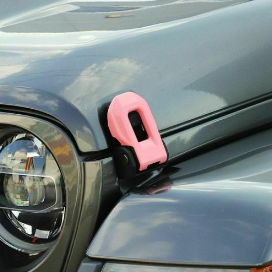 Front Engine Hood Cover Lock Buckle Decor Trim for Jeep Wrangler JL JT 18+Pink