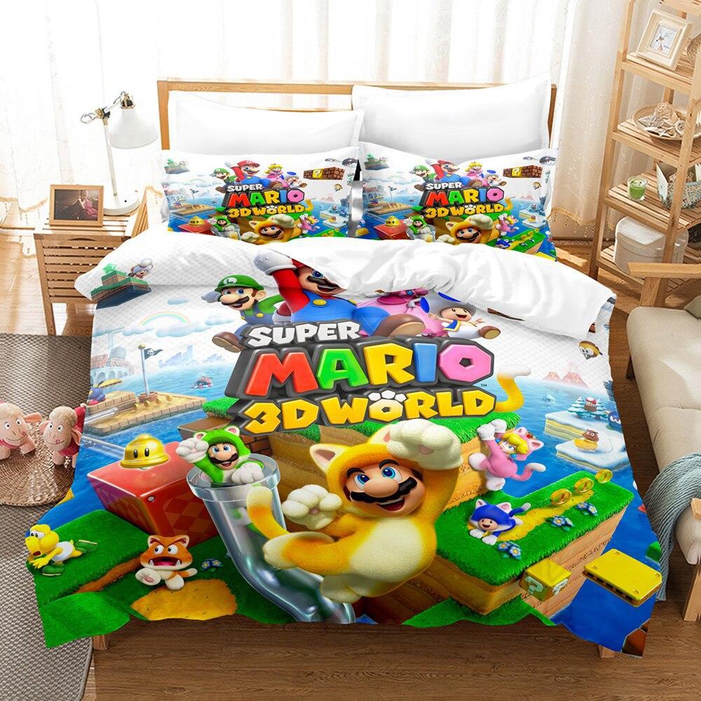Digital 3D Printing Three-Piece Bedding Quilt Cover Pillowcase Home Textile