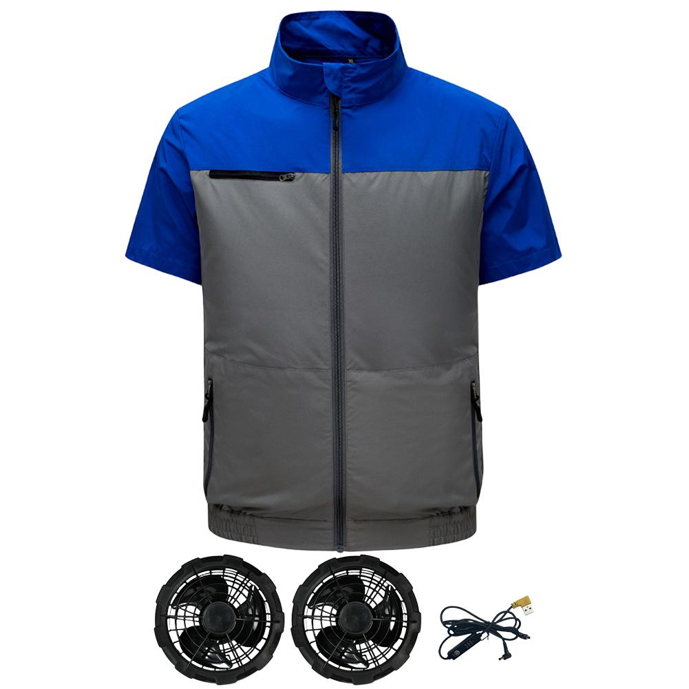 

Летняя одежда с кондиционером для мужчин и женщин, охлаждающий жилет, рабочая одежда для работы при высоких температурах 4XL 5XL синий