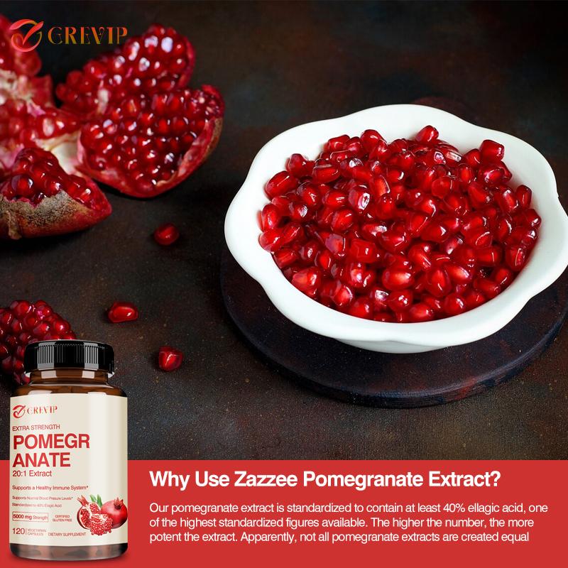 GREVIP Premium Pomegranate Extract Capsules: Immune Support, Easily Absorbed, Suitable for Both Men and Women