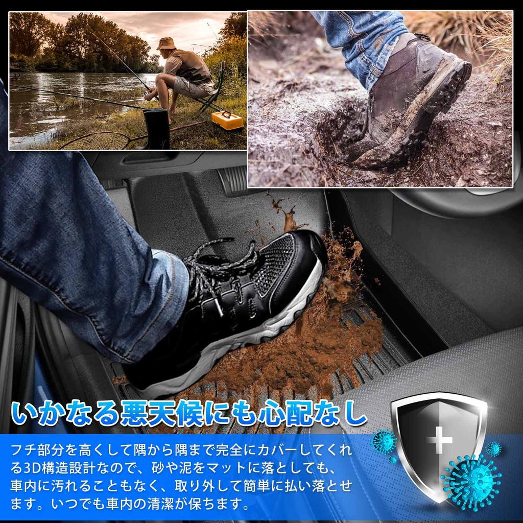 GIMUYA Toyota RAIZE 200 Series Floor Daihatsu Rocky 3D TPE Fully and Interior Custom and Second Set of Black Mats, Construction, Material,