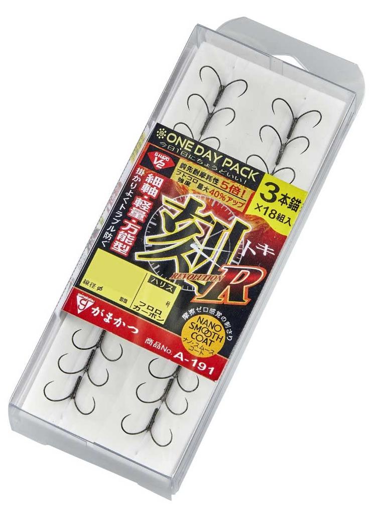 Gamakatsu Pack Toku R Smooth A191 One-Day G-HARD V2, (Nano Coat), 3-Anchor, 7-1.2