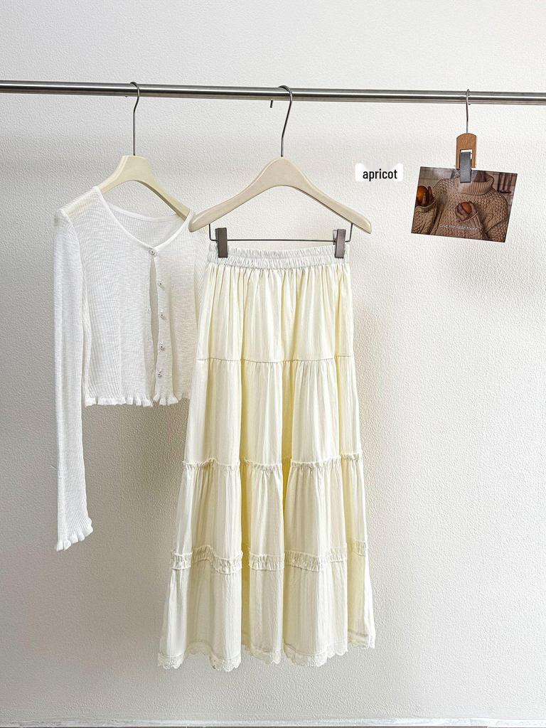 2026 Spring/Summer Ruffled Lace Patchwork Fairy A-Line Beach Dress