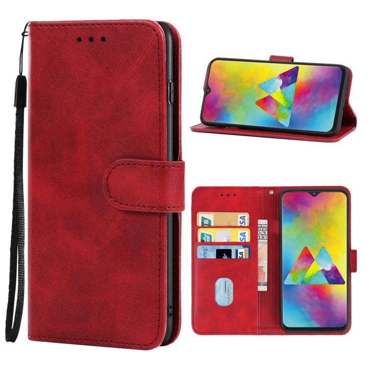 

Для Samsung Galaxy M20 кожаный чехол для телефона For Samsung Galaxy M20 красный