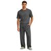 Men's Short Sleeve Pajama Set with Button Crotch and Elastic Waist Drawstring Pants for Sleepwear