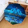 1PC Olympique Football Crest Printed Umbrella Folding umbrella, automatic umbrella 8-Frame for Travel, camping Fan gifts Christmas Gifts