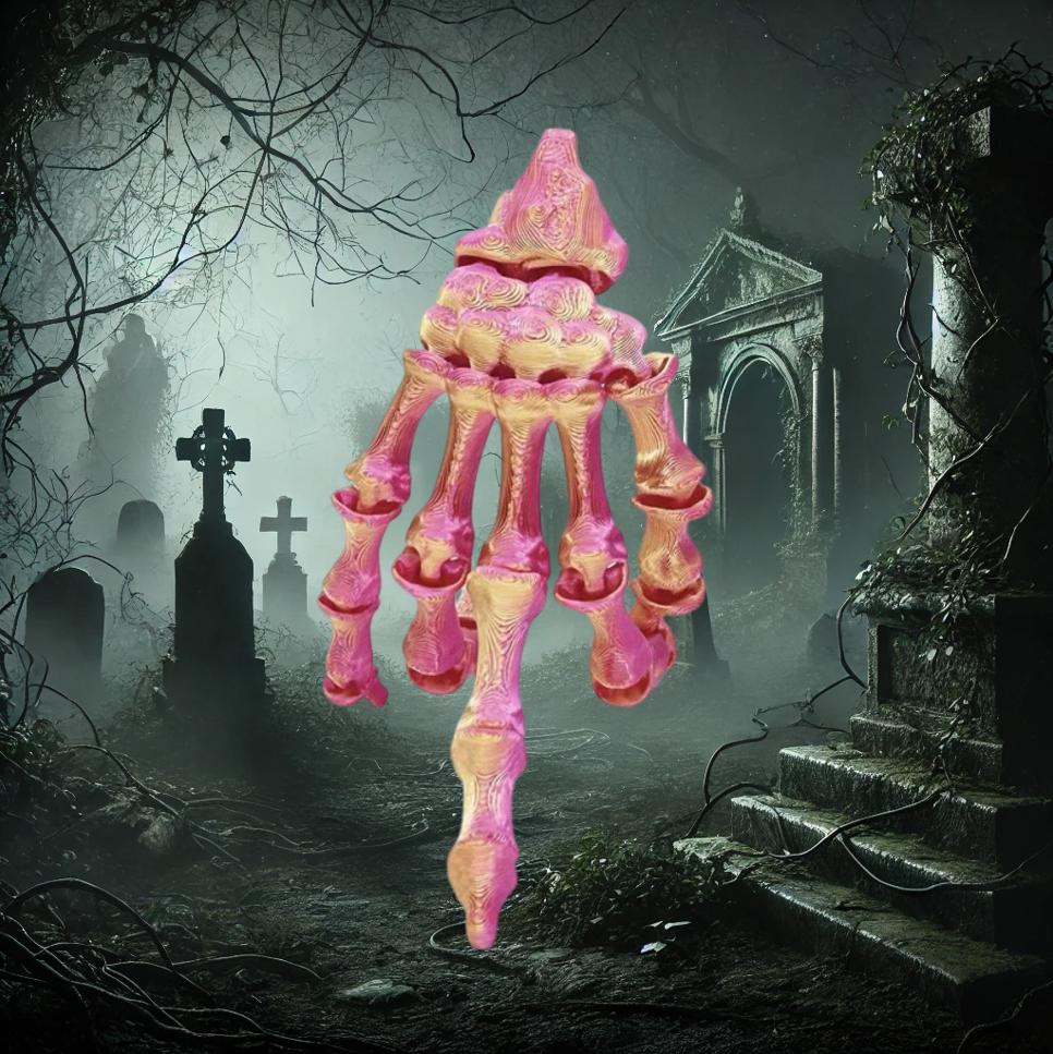 

1pc 3D Printed Movable Skeleton Hand Joint Model - Flexible Articulated Palm Figurine, Collectible Desk Toy for Stress Relief