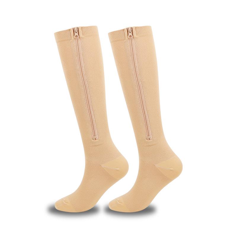 Zipper Compression Running Socks: Cross-Border Sports, Calf Support