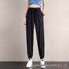 Women's Summer Ice Silk Wide-Leg Lantern Sweatpants: Loose, Cuffed, Plus Size, Slimming Fit