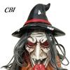 Halloween Party Table Decor Long Tongue Witch Pumpkin Ornament, Spooky Gothic Desktop Resin Tabletop Decorations Figurine, Collectible Decoration for