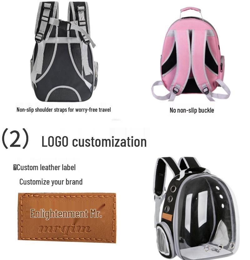 Plecak na kapsułę kosmiczną dla zwierząt: Duża pojemność, oddychający transporter dla kota i małego psa z paskiem na klatkę piersiową i podwójnymi paskami na ramię.