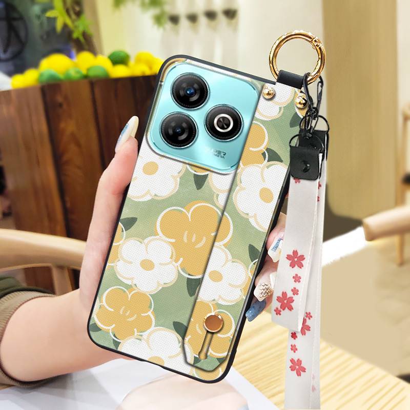 Protective Anti-knock Phone Case For ZTE Blade A75 4G/Z2359 Wristband Wrist Strap Back Cover Shockproof Ring Durable