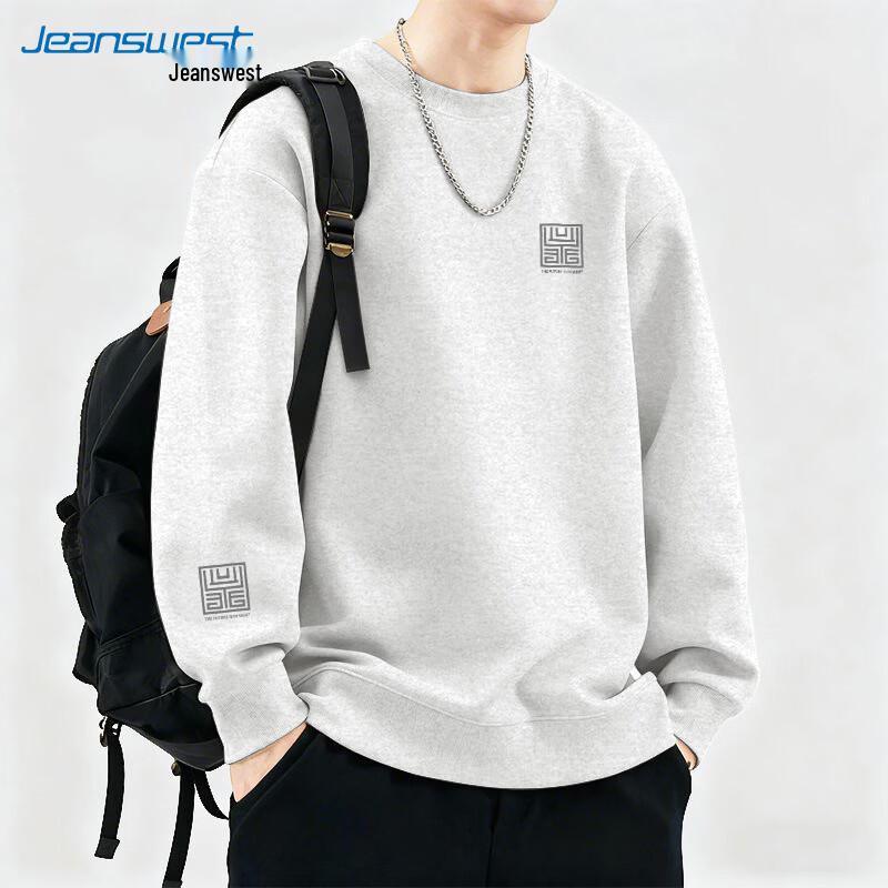 Jeanswest Men's Casual Logo Pullover Sweatshirt