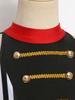 Girls Circus Ringmaster Leotard Halter Sleeveless Cutout Back Gold Trim Color Block Tulle Skirt for Halloween Role Playing Theme Party