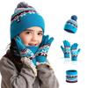 Children's Hat Scarf Set in Stock, Thickened Warm Woolen Hat Set, Children's Knitted Hat Set