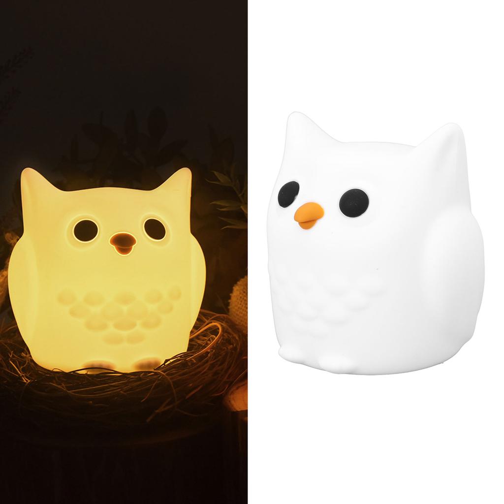 Eulen Nachtlicht Wiederaufladbare Nachttischlampe Augenfreundliche Silikon-Kinderzimmerlampe Tier-Nachtlicht für Mädchen Jungen Schlafzimmer Dekoration