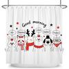 Funny Cartoon Animals Shower Curtain For Bathroom Healing Text Cat Animals Waterproof Fabric Bathtub Bathroom Curtain With Hooks