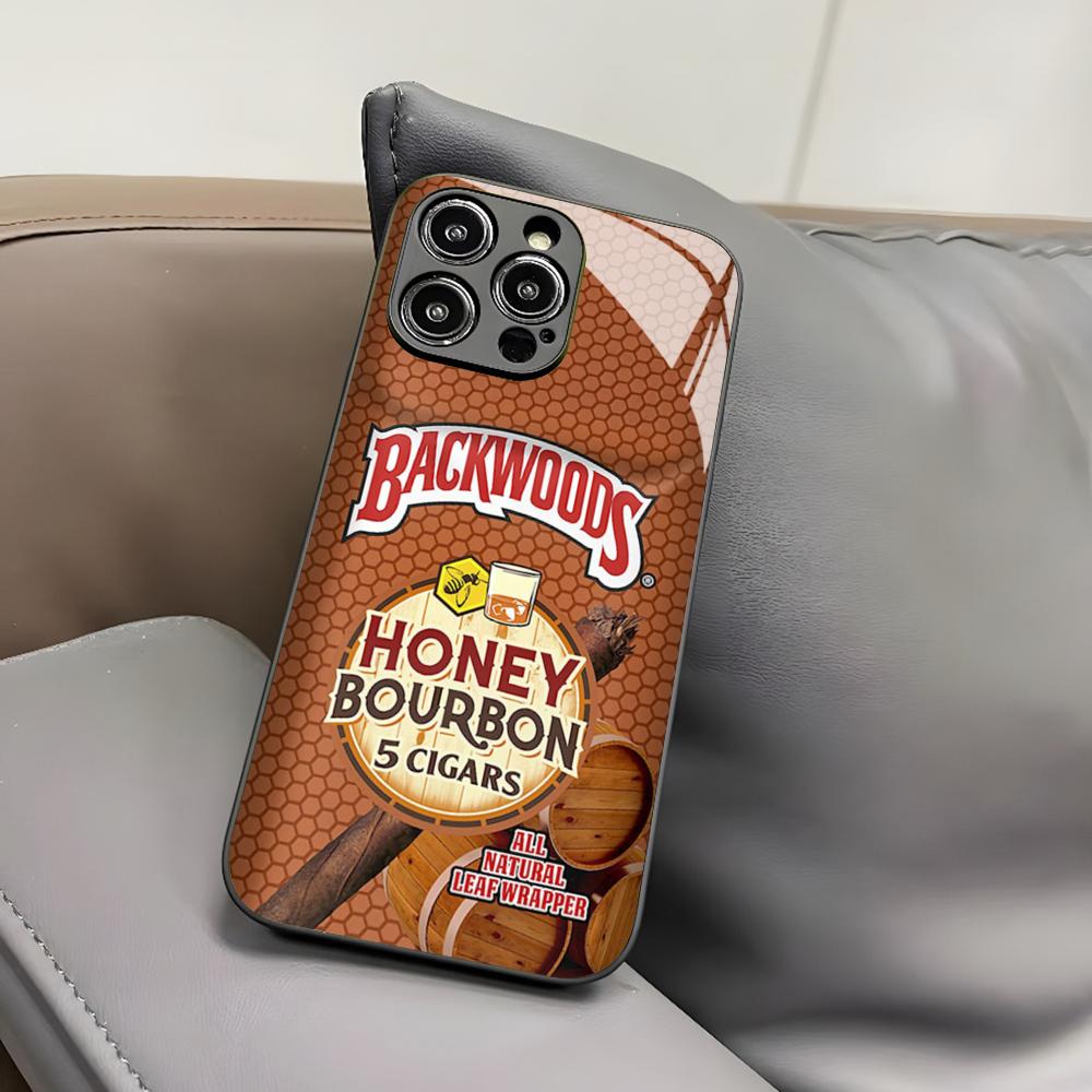 Backwoods Cigars Phone Case for Iphone 17 Air 16 15 14 12 11 13 Pro Max Mini X Xr Xs Puls Black Glass Cover