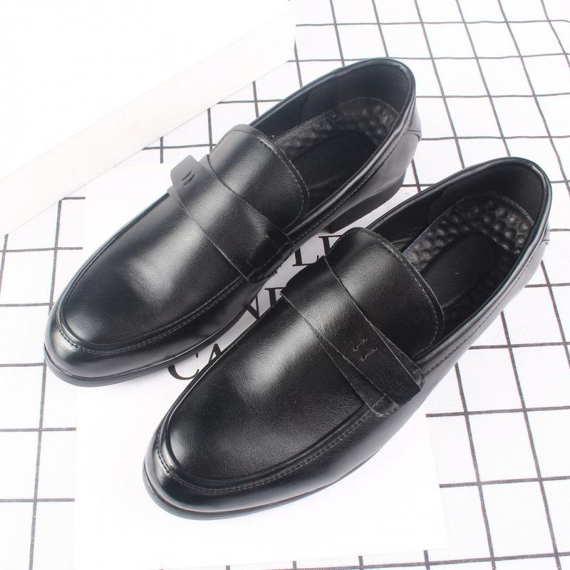 

Summer loafers men s Doudou British business leisure one-pedal leather shoes young hairstylist leathershoes 44 коричневий