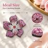 2PCS Pink Rhinestone Hair Clip DIY Accessory Camellia Lapel Pin  For Women