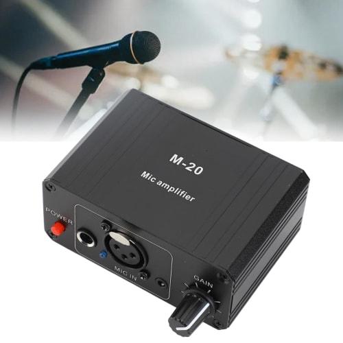 High Gain Microphone Preamp with 48V Phantom Power, XLR Output, and Low Noise for Dynamic and Condenser Microphones