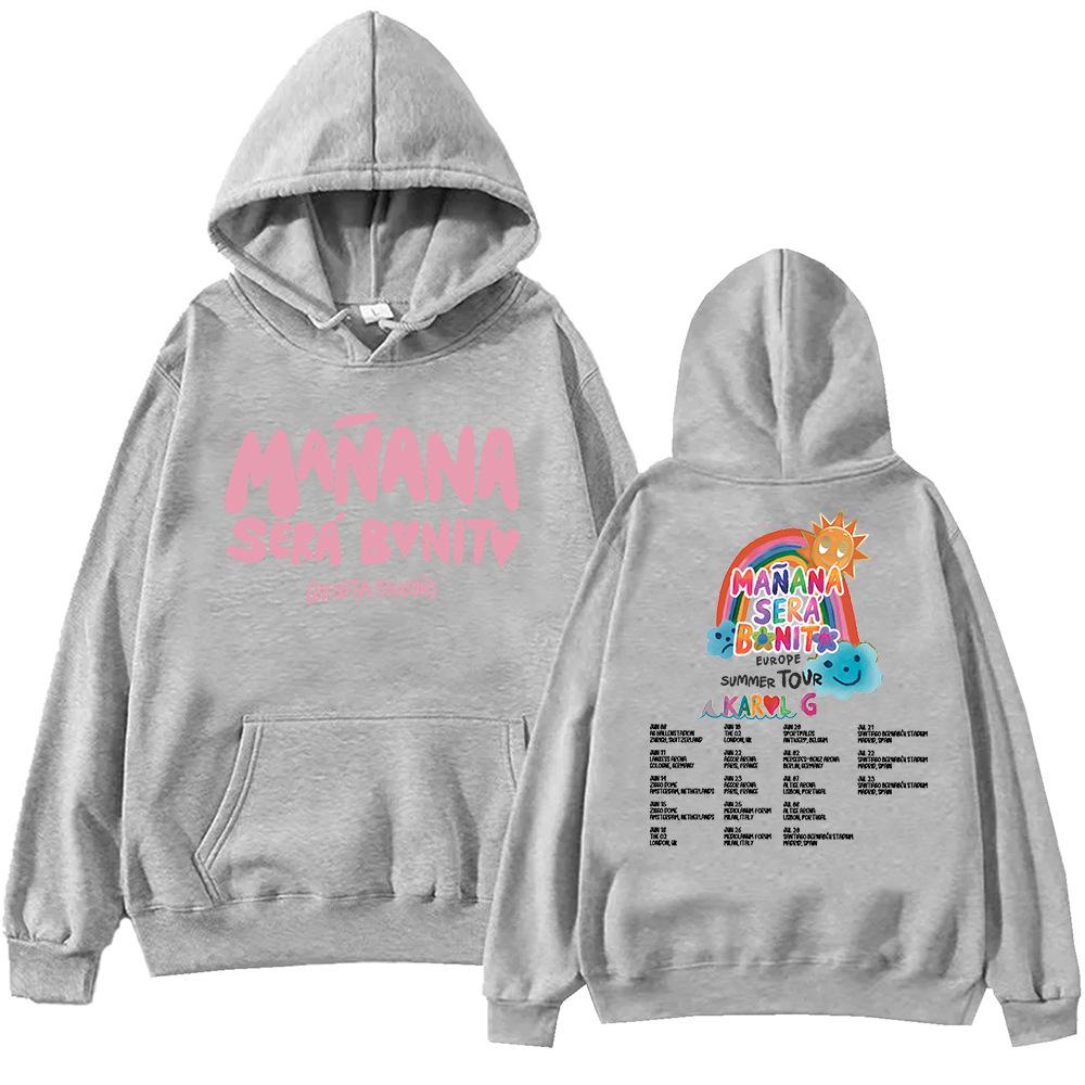 Karol G Mañana Sera Bonito EUR Summer Tour Hoodie Fabric Street Fashion Hoodie Casual Street Skating Running Sweatshirt Style