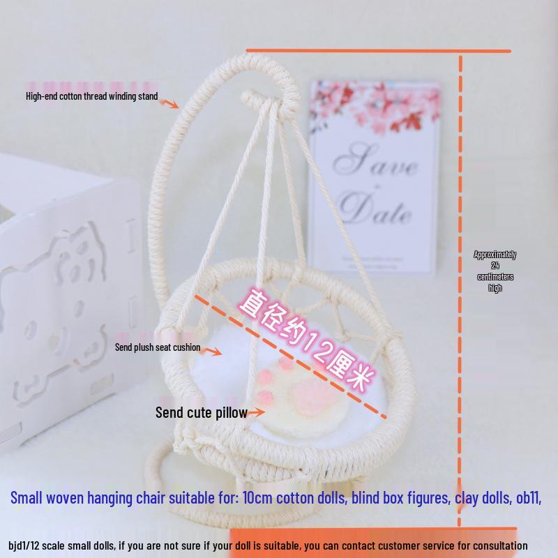 Hand-Woven Cotton Doll Hammock Chair with Free Home Shipping