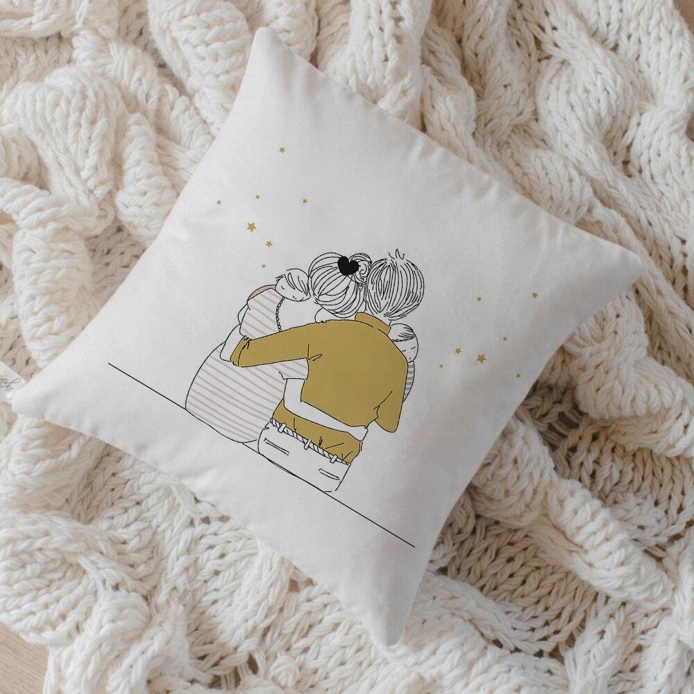 Nordic Style Pink Ballet Girl Cushion Cover Decor Pillow Case Cushion Decorative Home Decor Sofa Bedroom Throw Pillow 45x45cm