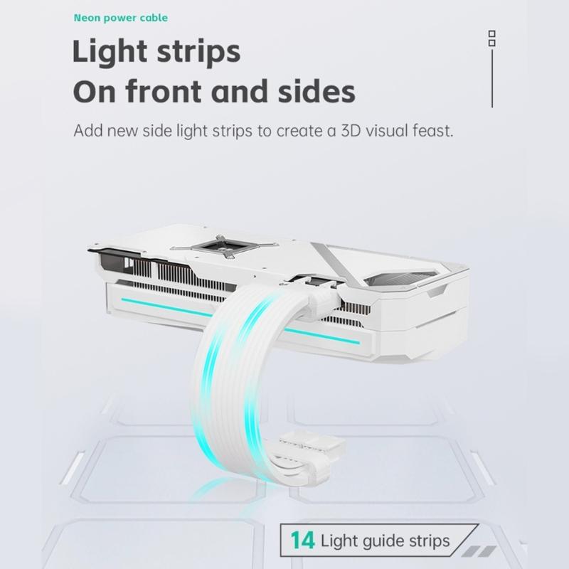Flexible Silicone 24Pin ARGB GPU Power Cable Wireless Control Function Customizable ARGB Light Strips Easy Installation