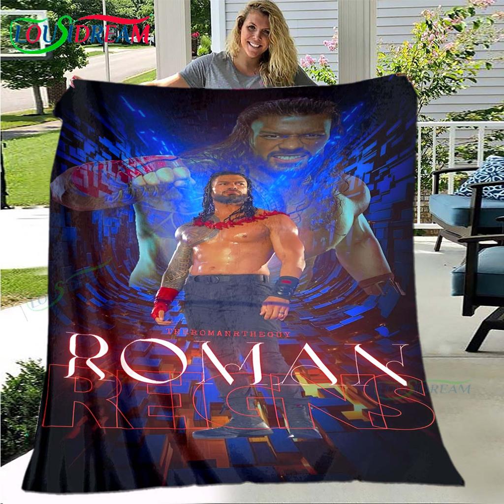 Fashion Wrestling Sport W-Wwe Print Blanket Flannel Thin Blanket Portable Home Travel Office Lunch Break Blanket Bath Towel Gift