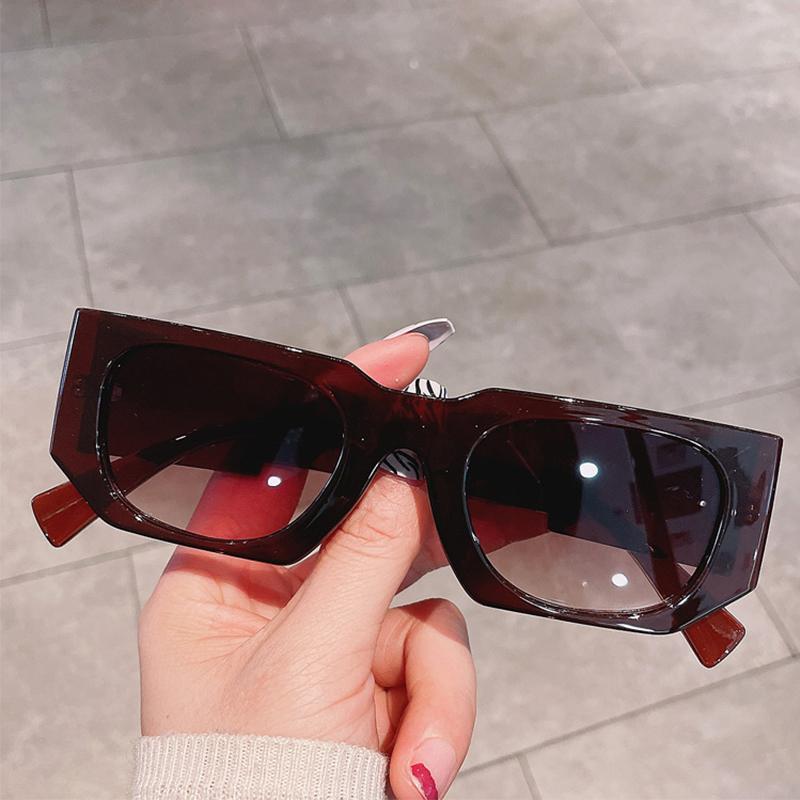 Thick Frame Square Sunglasses Women Vintage Trendy Fashion Brand Design Small Rectangular UV400 Shades